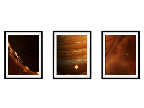 Quadro mdf preto 30x66 universo colorido mod 129 - 1