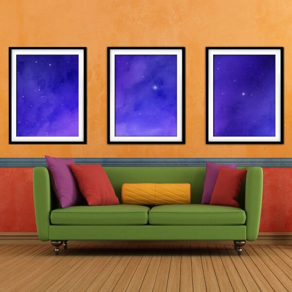 Quadro mdf preto 30x66 universo colorido mod 3 - 2