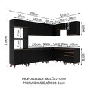 Ver imagem 4 de Armário de Cozinha Completa de Canto 462cm Preto Reims Madesa 01