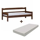 Ver imagem 1 de Sofá Cama de Madeira Maciça Solteiro Castanho com Colchão
