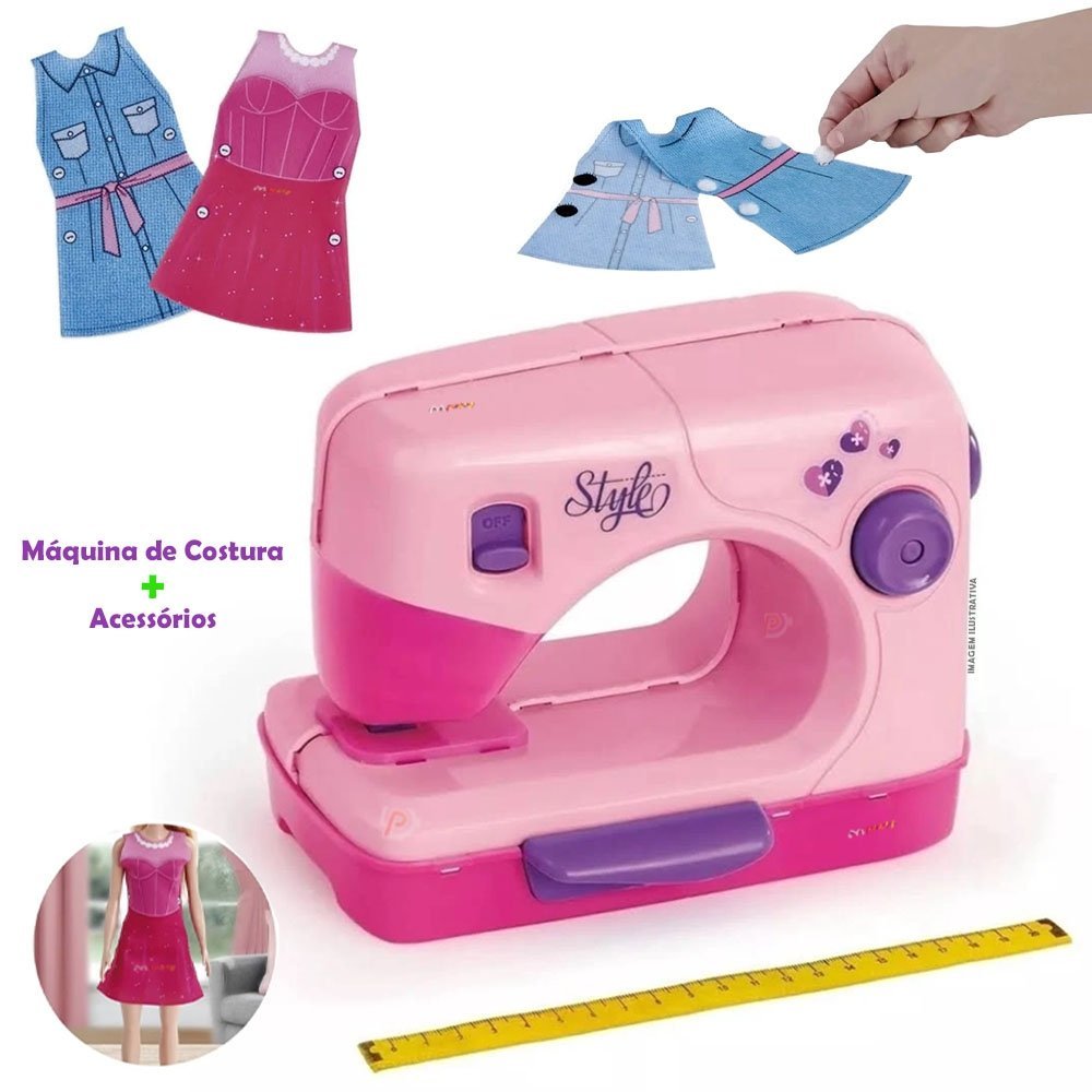 Máquina de Costura com Roupinha e Acessórios - Sortido Usual Brinquedos Máquina de Costura Infantil - 1