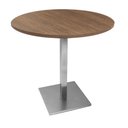 Ver imagem 1 de Mesa de Jantar Redonda 70 cm Tampo Evora em MDP Base Alpha Inox