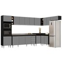 Ver imagem 1 de Armário de Cozinha Modulada de Canto 9 Peças CP06 Balcão com Pia Inox Preto/Cinza - Lumil Lumil Móve