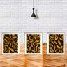 Quadro mdf délicat dourado 68x126 folhas tropicais mod 101 - 2