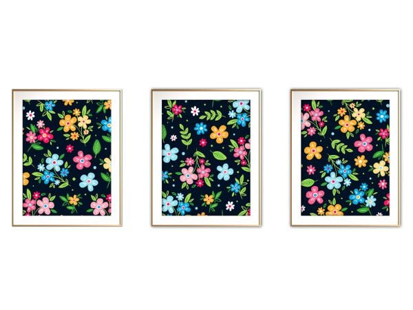 Quadro mdf délicat dourado 68x126 folhas tropicais mod 84 - 1