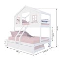 Ver imagem 4 de Treliche Casal/ Solteiro Casinha Dos Sonhos Madeira Maciça Branco/ Rosa Megamobilia