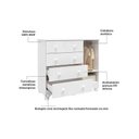 Ver imagem 3 de Cômoda Infantil Bolinha Peroba MDF Branco 1 Porta 4 Gavetas