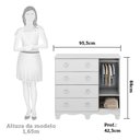 Ver imagem 2 de Cômoda Infantil Bolinha Peroba MDF Branco 1 Porta 4 Gavetas