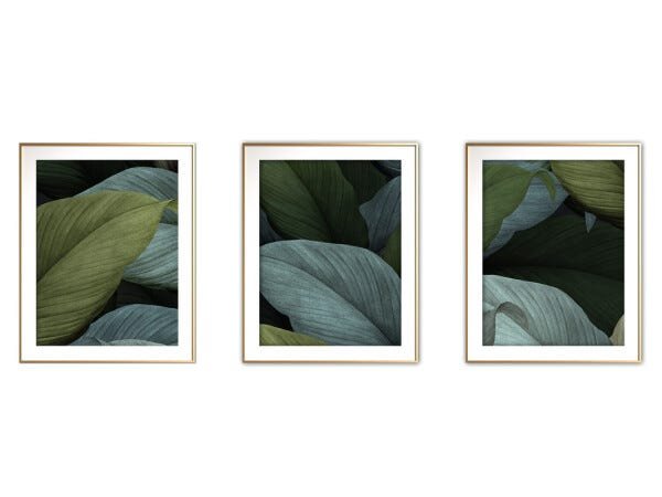 Quadro mdf délicat dourado 45x96 folhas tropicais mod 63 - 1
