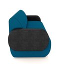 Ver imagem 6 de Sofá Decorativo Living Sala de Estar Bornéu 148cm Pés de Madeira Pu/veludo Preto/azul G33 - Gran Bel