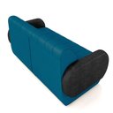 Ver imagem 7 de Sofá Decorativo Living Sala de Estar Bornéu 148cm Pés de Madeira Pu/veludo Preto/azul G33 - Gran Bel