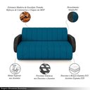 Ver imagem 3 de Sofá Decorativo Living Sala de Estar Bornéu 148cm Pés de Madeira Pu/veludo Preto/azul G33 - Gran Bel