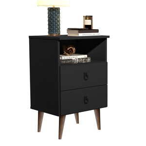 Mesa De Cabeceira Madri 2 Gavetas: Preto