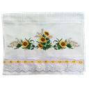 Ver imagem 1 de Toalha Bordada de Mão, lavabo, bordada Estampa: Girassois e Barra em Tira Bordada. 1 peça com lindo 