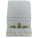 Ver imagem 3 de Toalha Bordada de Mão, lavabo, bordada Estampa: Girassois e Barra em Tira Bordada. 1 peça com lindo 