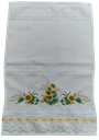 Ver imagem 3 de Toalha Bordada de Mão, lavabo, bordada Estampa: Girassois e Barra em Tira Bordada. 1 peça com lindo