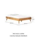 Ver imagem 3 de Cama de Madeira Casal Futon Baixa Moderna Freijó Karri Idimex