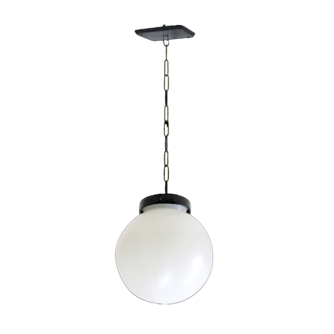 Luminária Globo de Teto Alumínio Fundido Preto 30x20cm Ouro Minas