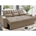 Ver imagem 1 de Sofá 3 Lugares Retrátil e Reclinável 2.00m Cama Inbox Smal com Bordado Pantográfico Suede Bege