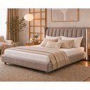 Ver imagem 1 de Cama Japonesa com Cabeceira em LED Seo-Yeon Casal Veludo Nobre Avelã - Sallar Home