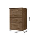 Ver mais imagens de Kit Guarda Roupa Solteiro Chile e Cômoda MS - Castanho Wood