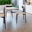 Ver imagem 3 de Conjunto 6 Cadeiras de Jantar Alloa Palha Corriente / Courino Café Est.Preta