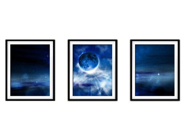 Quadro mdf preto 80x140 universo colorido mod 17 - 1