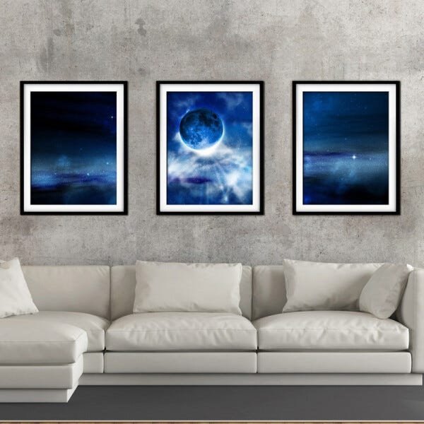 Quadro mdf preto 80x140 universo colorido mod 17 - 2