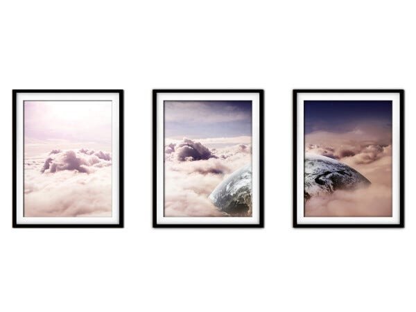Quadro mdf preto 80x140 universo colorido mod 15 - 1