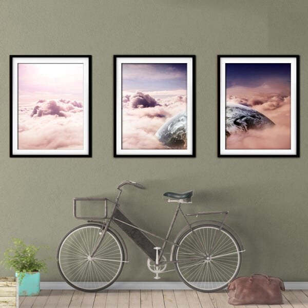 Quadro mdf preto 80x140 universo colorido mod 15 - 2
