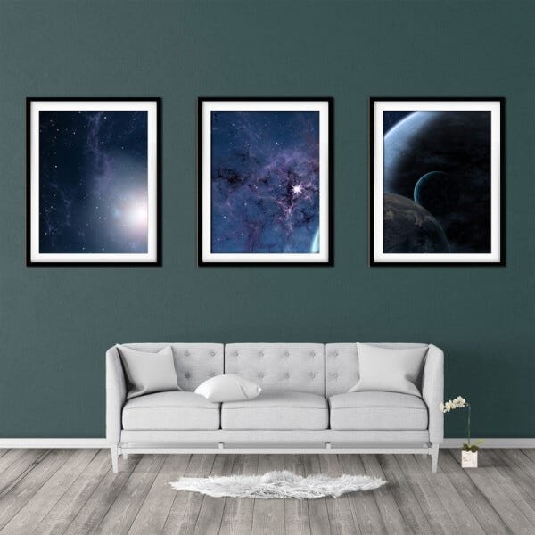 Quadro mdf preto 80x140 universo colorido mod 12 - 2
