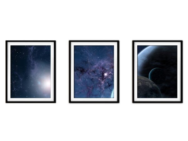 Quadro mdf preto 80x140 universo colorido mod 12 - 1