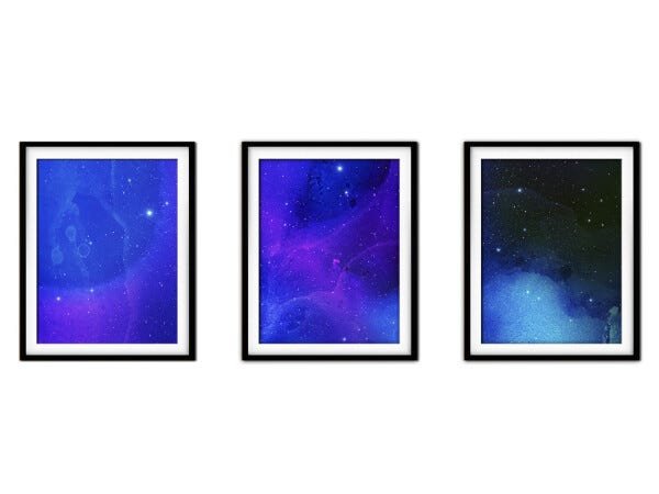 Quadro mdf preto 80x140 universo colorido mod 5 - 1