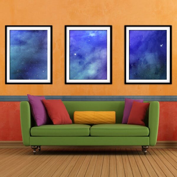Quadro mdf preto 80x140 universo colorido mod 4 - 2