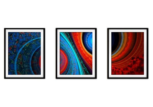 Quadro mdf preto 80x140 universo colorido mod 1 - 1