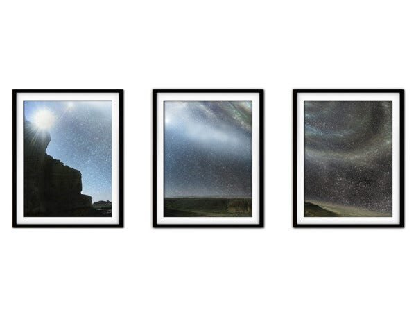 Quadro mdf preto 68x126 universo colorido mod 277 - 1