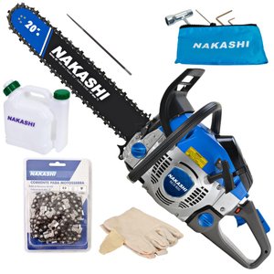 Motosserra Profissional Nakashi NCS650 2 Tempos À Gasolina 65,1cc C/ Sabre de 20 Polegadas