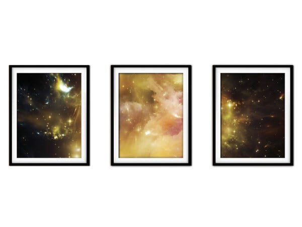 Quadro mdf preto 68x126 universo colorido mod 264 - 1