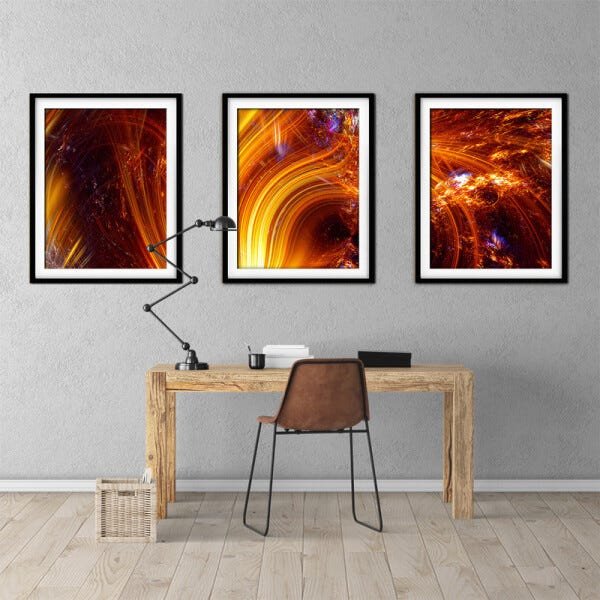Quadro mdf preto 68x126 universo colorido mod 260 - 2