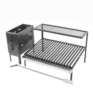 Kit Parrilla Grelha Argentina Rústica 80cm + Caixa Firebox
