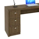Ver imagem 6 de Escrivaninha Mesa Escritório ME4102 3 Gavetas 136cm Nogal Marrom