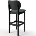 Ver mais imagens de Kit 2 Banquetas Alta Bar Cozinha Sala Jantar Fixa Betta L02 Preto Linho Verde Musgo - Lyam Decor