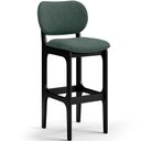 Ver imagem 3 de Kit 2 Banquetas Alta Bar Cozinha Sala Jantar Fixa Betta L02 Preto Linho Verde Musgo - Lyam Decor