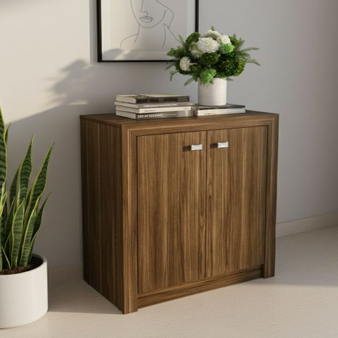 Balcão para Escritório 60cm com 2 Portas e 1 Prateleira ME4103 Marrom/Nogal