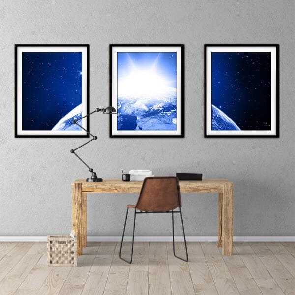 Quadro mdf preto 55x110 universo colorido mod 128 - 2