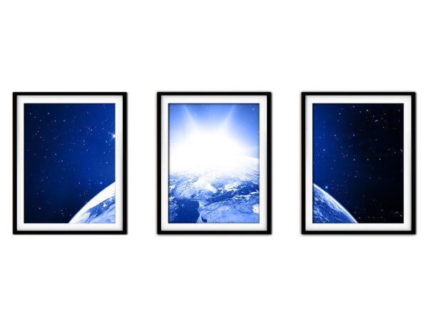Quadro mdf preto 55x110 universo colorido mod 128 - 1