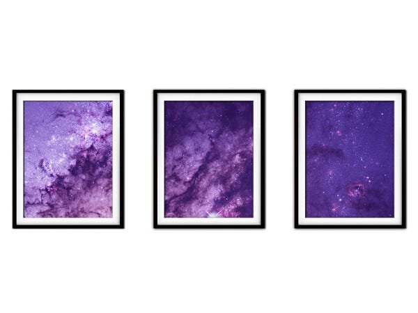 Quadro mdf preto 55x110 universo colorido mod 125 - 1