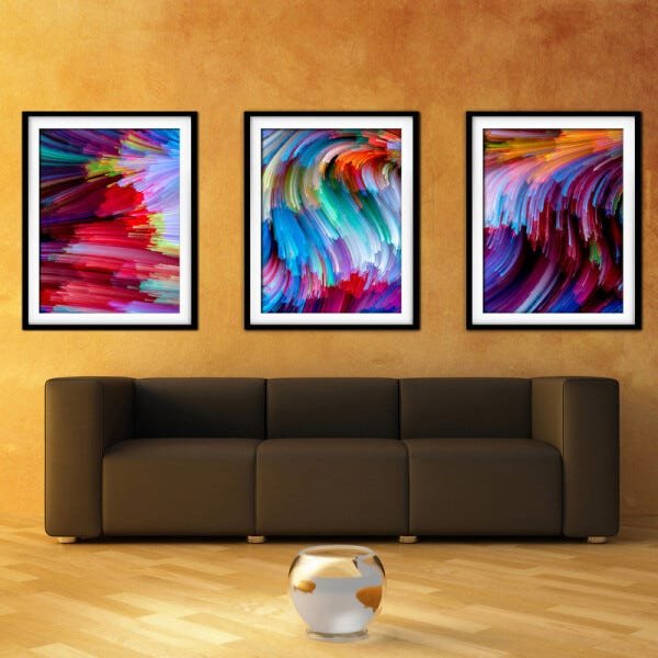 Quadro mdf preto 55x110 universo colorido mod 120 - 2