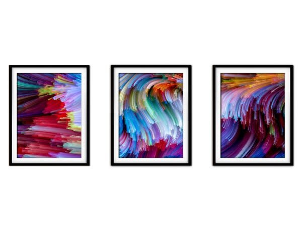 Quadro mdf preto 55x110 universo colorido mod 120 - 1