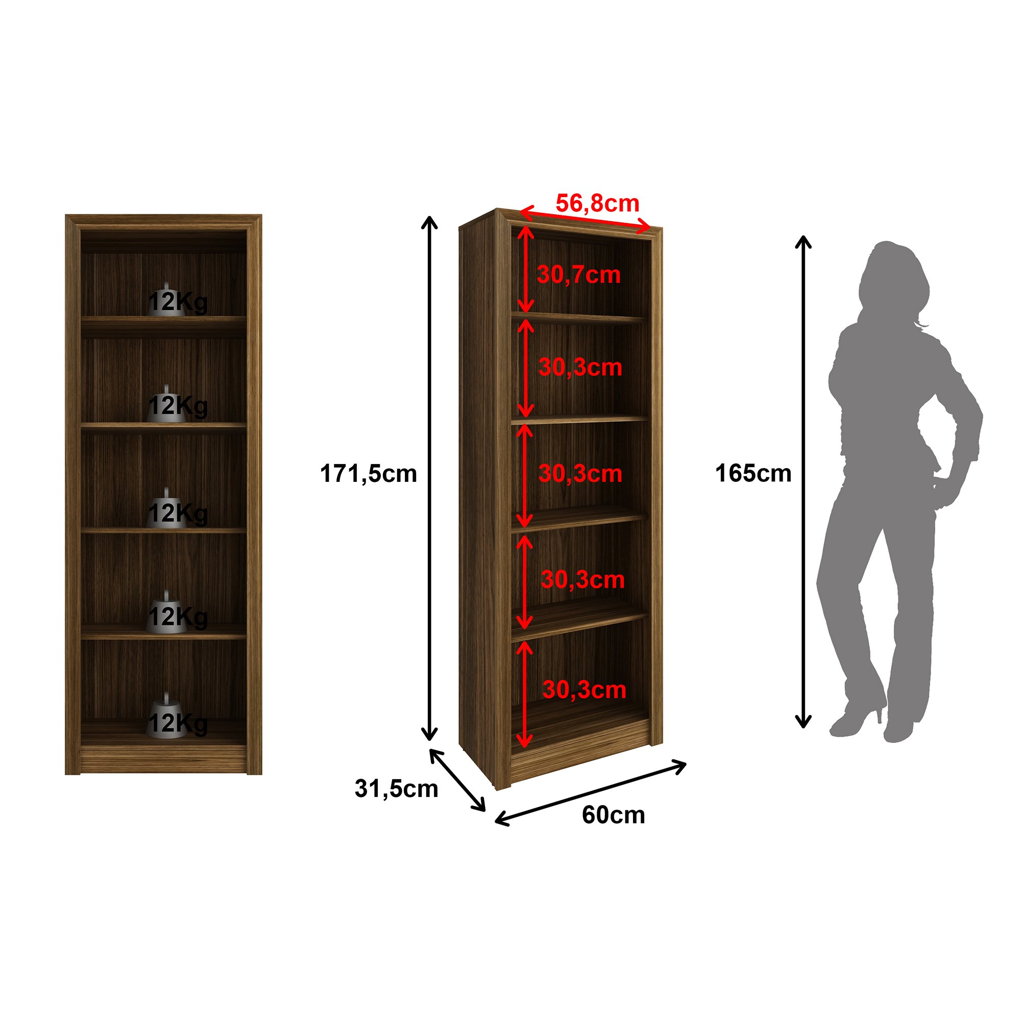 Estante Multiuso 60cmx171cm ME4104 Tecno Mobili - 4